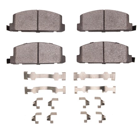 Dynamic Friction Co 5000 Advanced Brake Pads - Semi Metallic and Hardware Kit, Long Pad Wear, Front 1551-0285-01